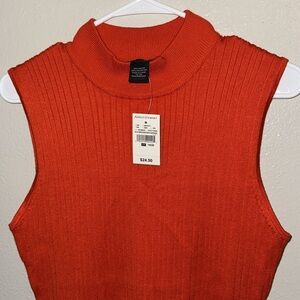 Ashley Stewart Red Sleeveless Sweater